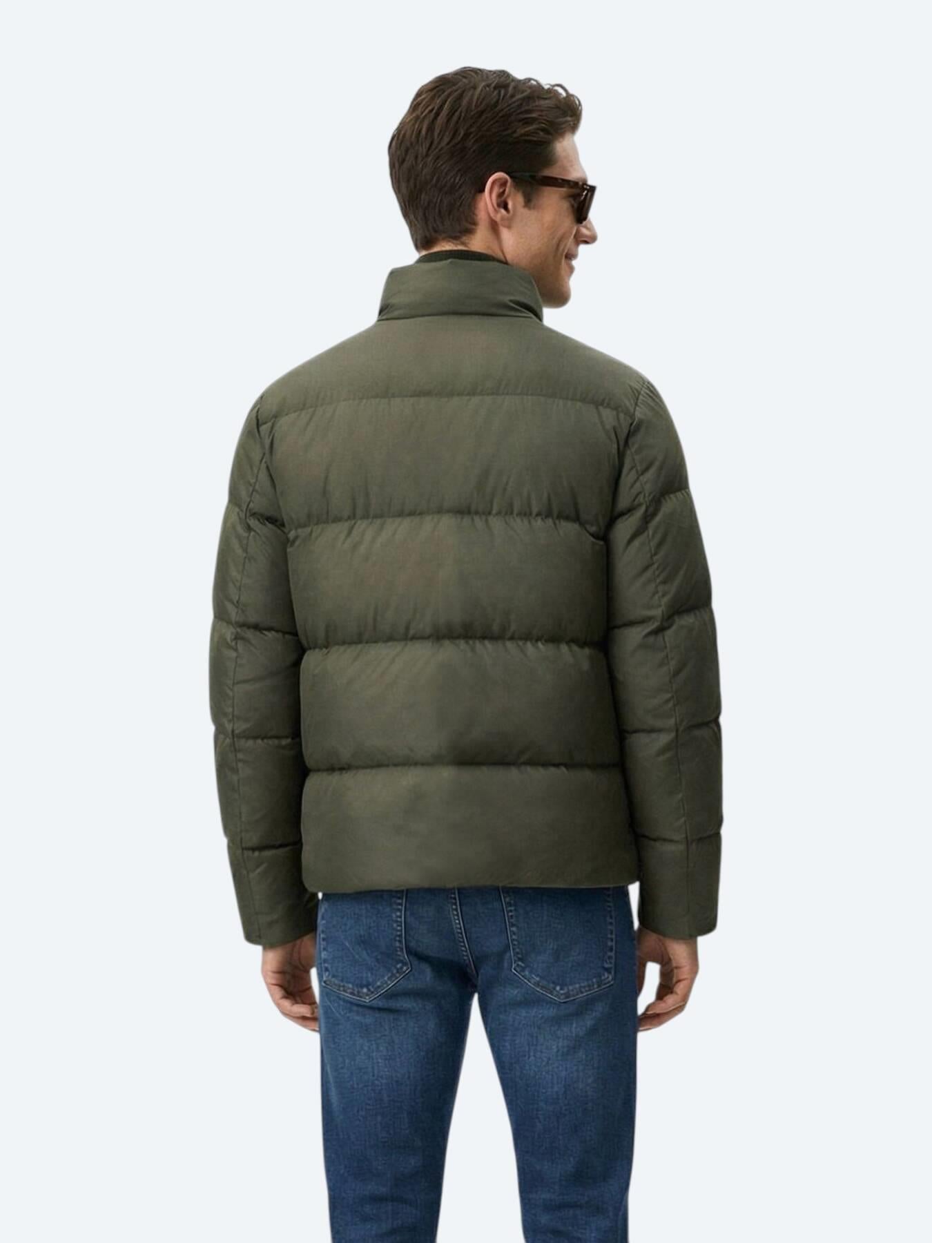 Haki Regular Fit Dik Yaka Casual Dokuma Mont