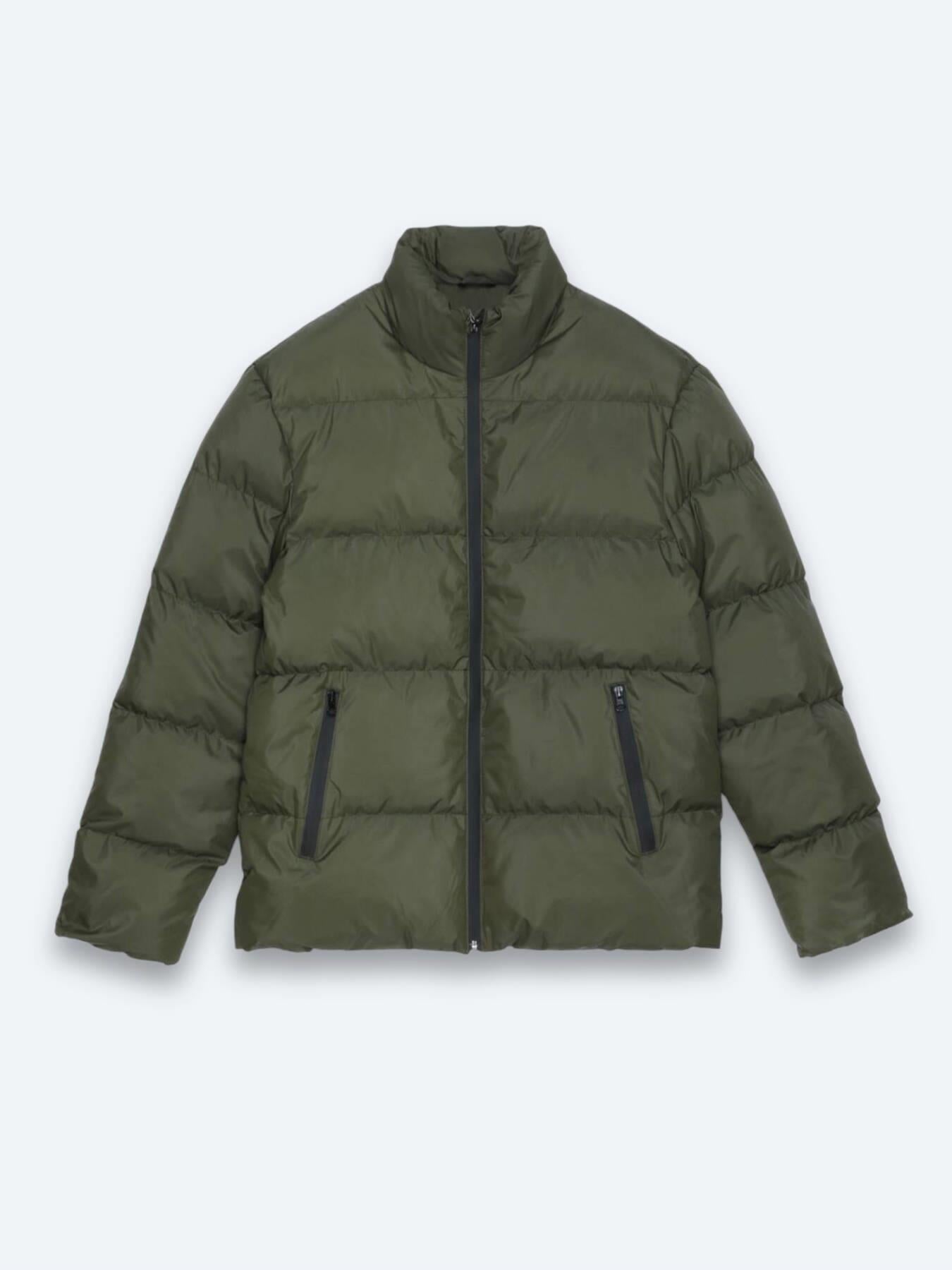 Haki Regular Fit Dik Yaka Casual Dokuma Mont