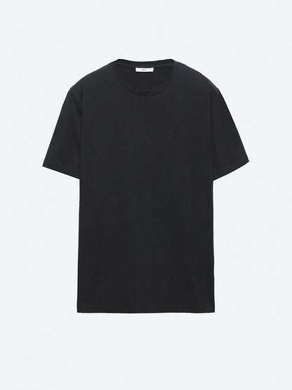 Unisex Siyah Düz Bisiklet Yaka %100 Pamuk T-shirt