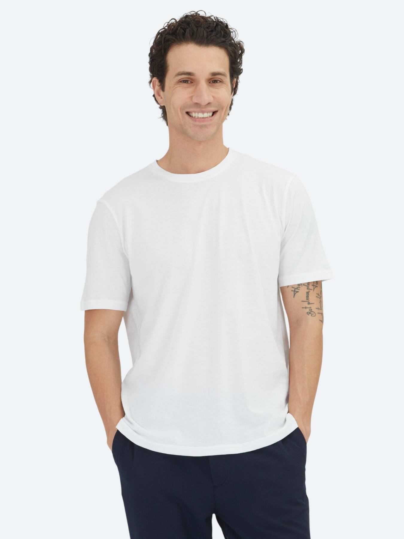 Unisex Beyaz Düz Bisiklet Yaka %100 Pamuk T-shirt