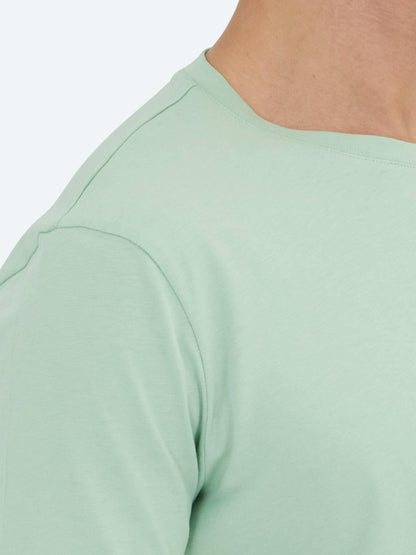Unisex Mint Düz Bisiklet Yaka %100 Pamuk T-shirt