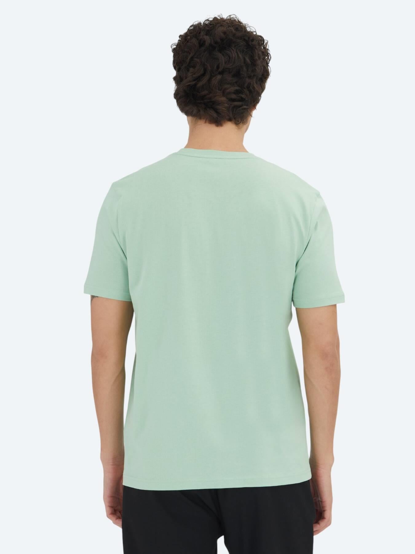 Unisex Mint Düz Bisiklet Yaka %100 Pamuk T-shirt