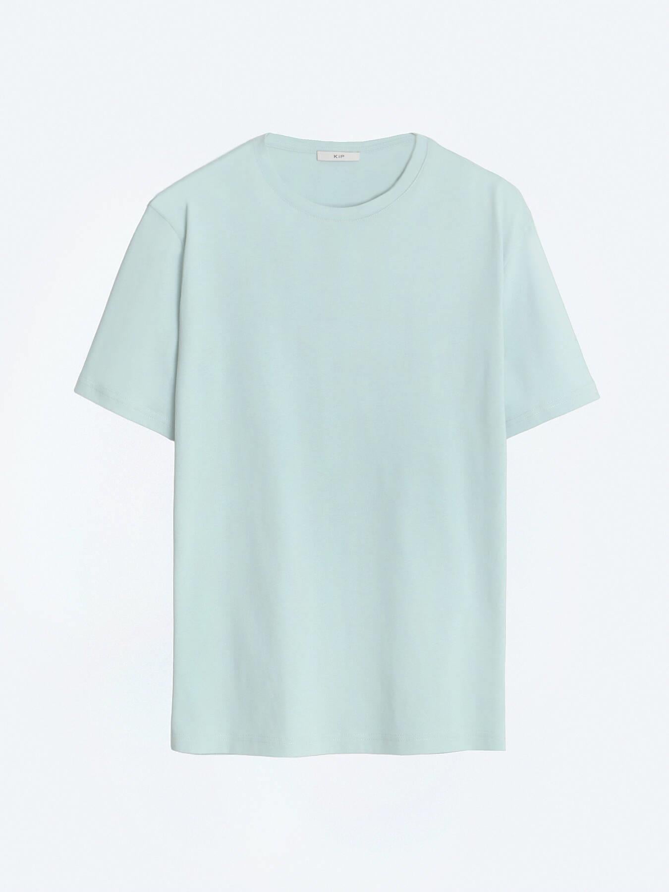 Unisex Açık Yeşil Düz Bisiklet Yaka %100 Pamuk T-shirt
