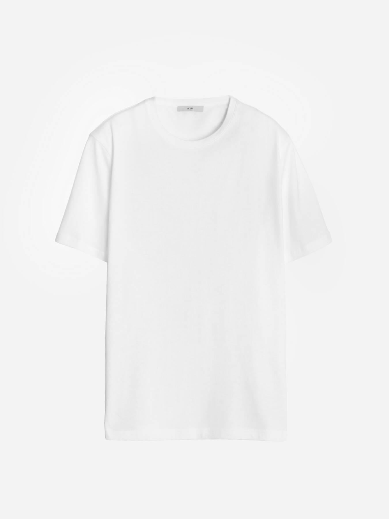 Beyaz Düz Bisiklet Yaka %100 Pamuk T-shirt