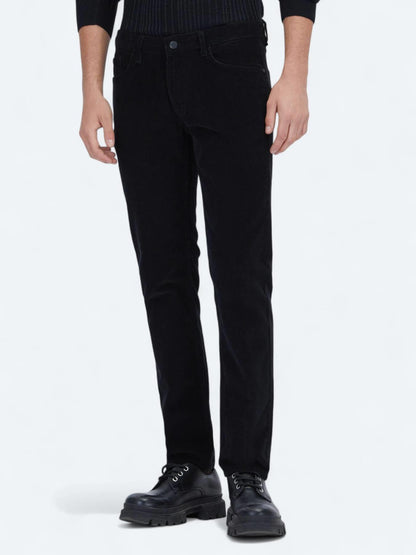 Siyah Fitilli Dokuma Slim Fit Kadife Casual Pamuk Karışımlı Pantolon
