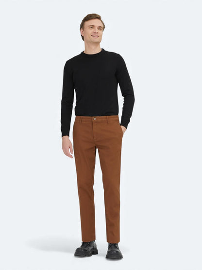 Deve Tüyü Düz Dokuma Regular Fit Casual Pamuk Karışımlı Pantolon