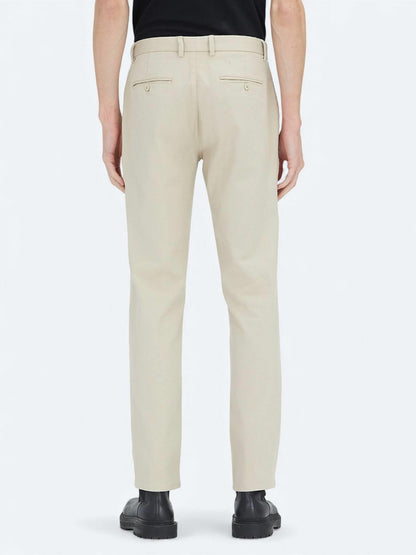 Bej Düz Dokuma Regular Fit Casual Pamuk Karışımlı Pantolon