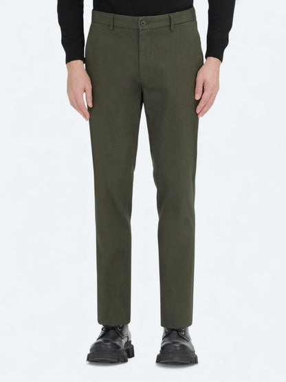 Açık Yeşil Düz Dokuma Regular Fit Casual Pamuk Karışımlı Pantolon