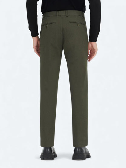 Açık Yeşil Düz Dokuma Regular Fit Casual Pamuk Karışımlı Pantolon