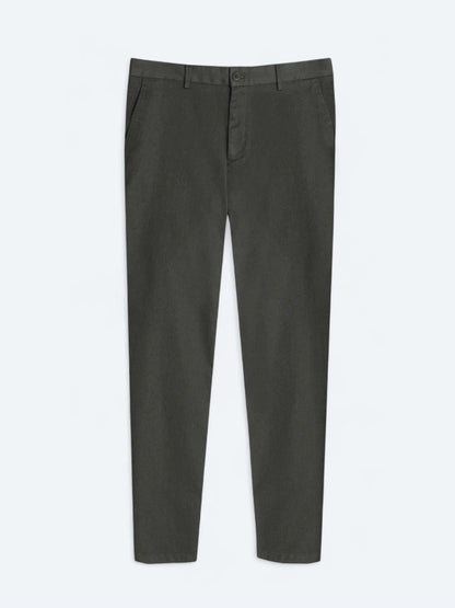 Açık Yeşil Düz Dokuma Regular Fit Casual Pamuk Karışımlı Pantolon