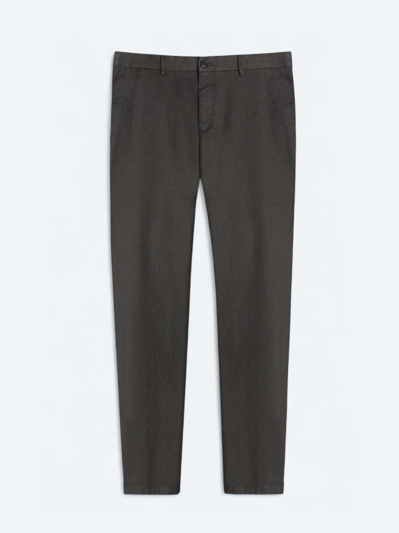 Haki Düz Dokuma Regular Fit Casual Pamuk Karışımlı Pantolon