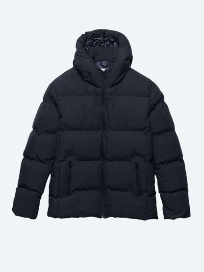 Lacivert Regular Fit Kapüşonlu Casual Dokuma Mont