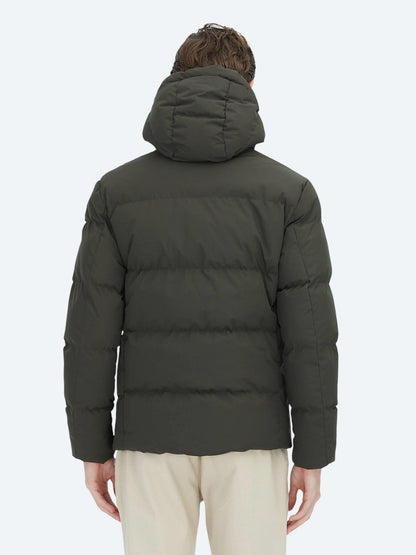 Haki Regular Fit Kapüşonlu Casual Dokuma Mont