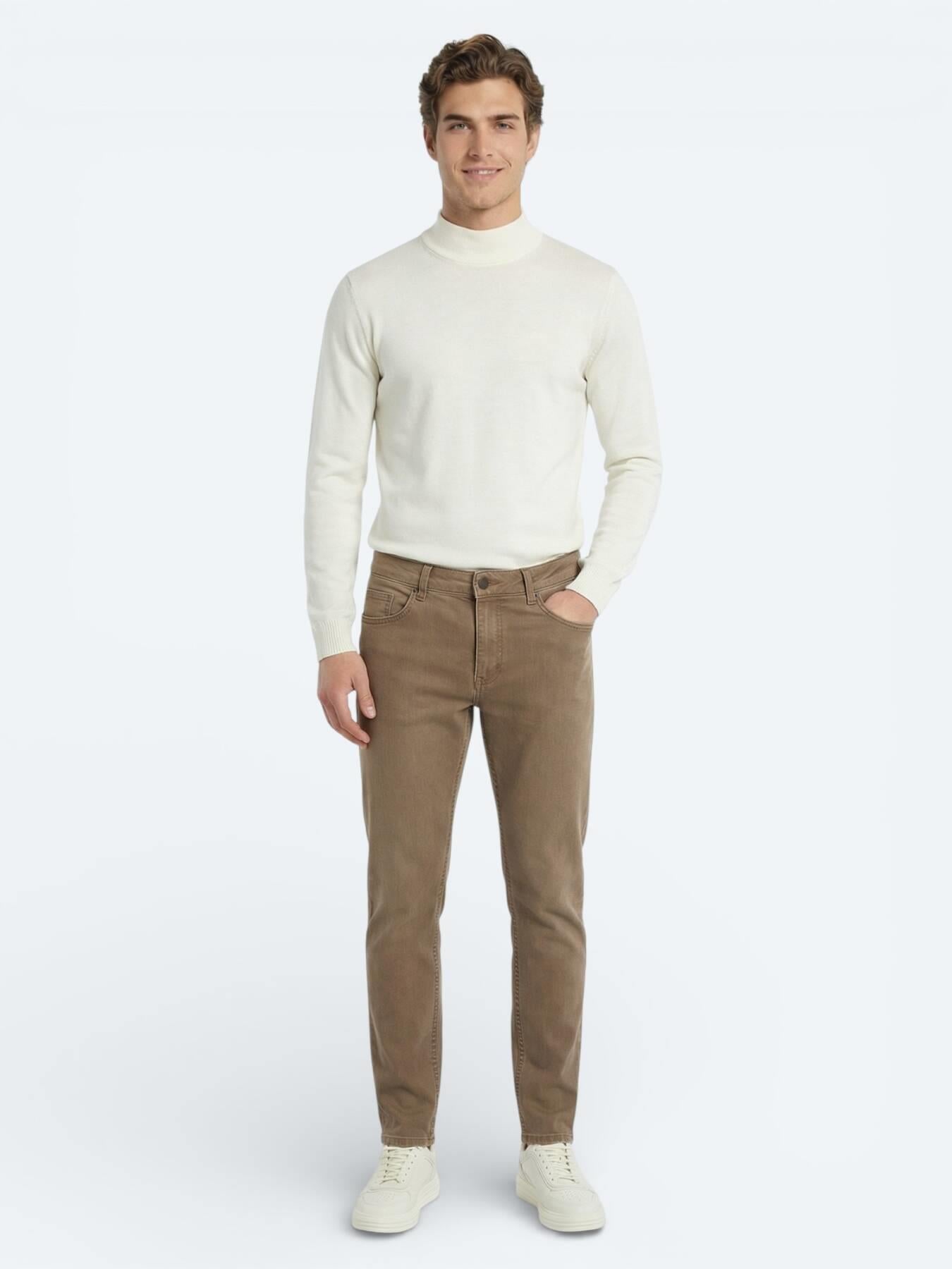 Hardal Slim Fit Denim Pamuk Karışımlı Pantolon
