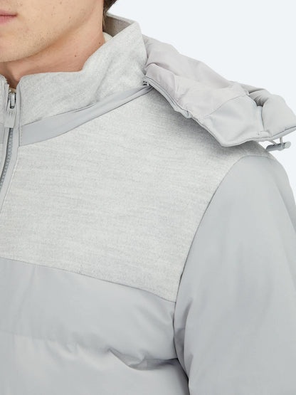 Açık Gri Regular Fit Dik Yaka Casual Dokuma Mont
