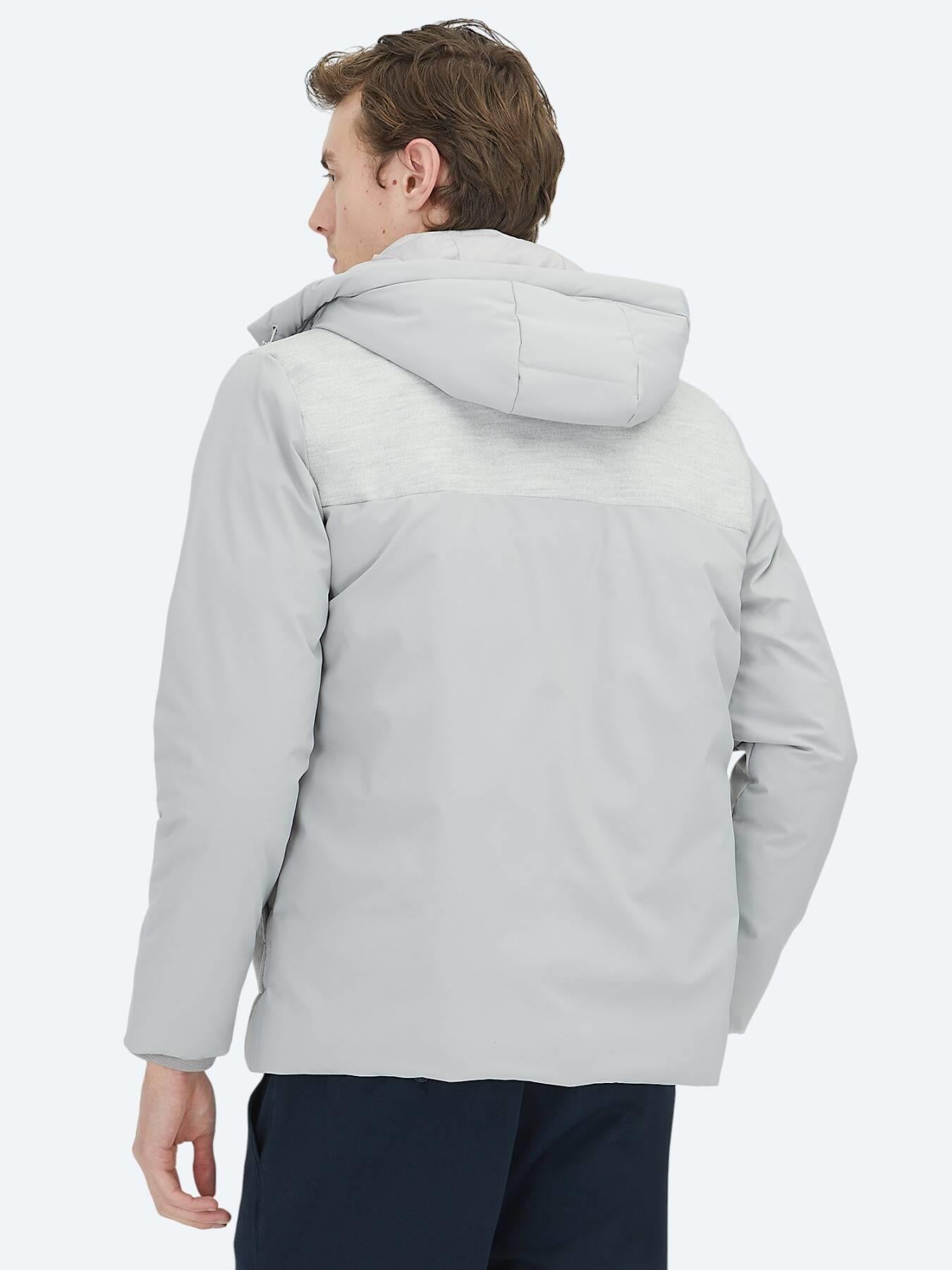 Açık Gri Regular Fit Dik Yaka Casual Dokuma Mont