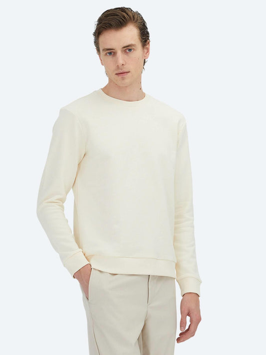Ekru Bisiklet Yaka Sweatshırt