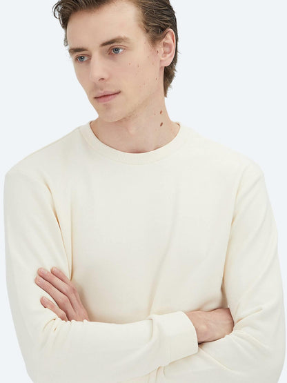Ekru Bisiklet Yaka Sweatshırt