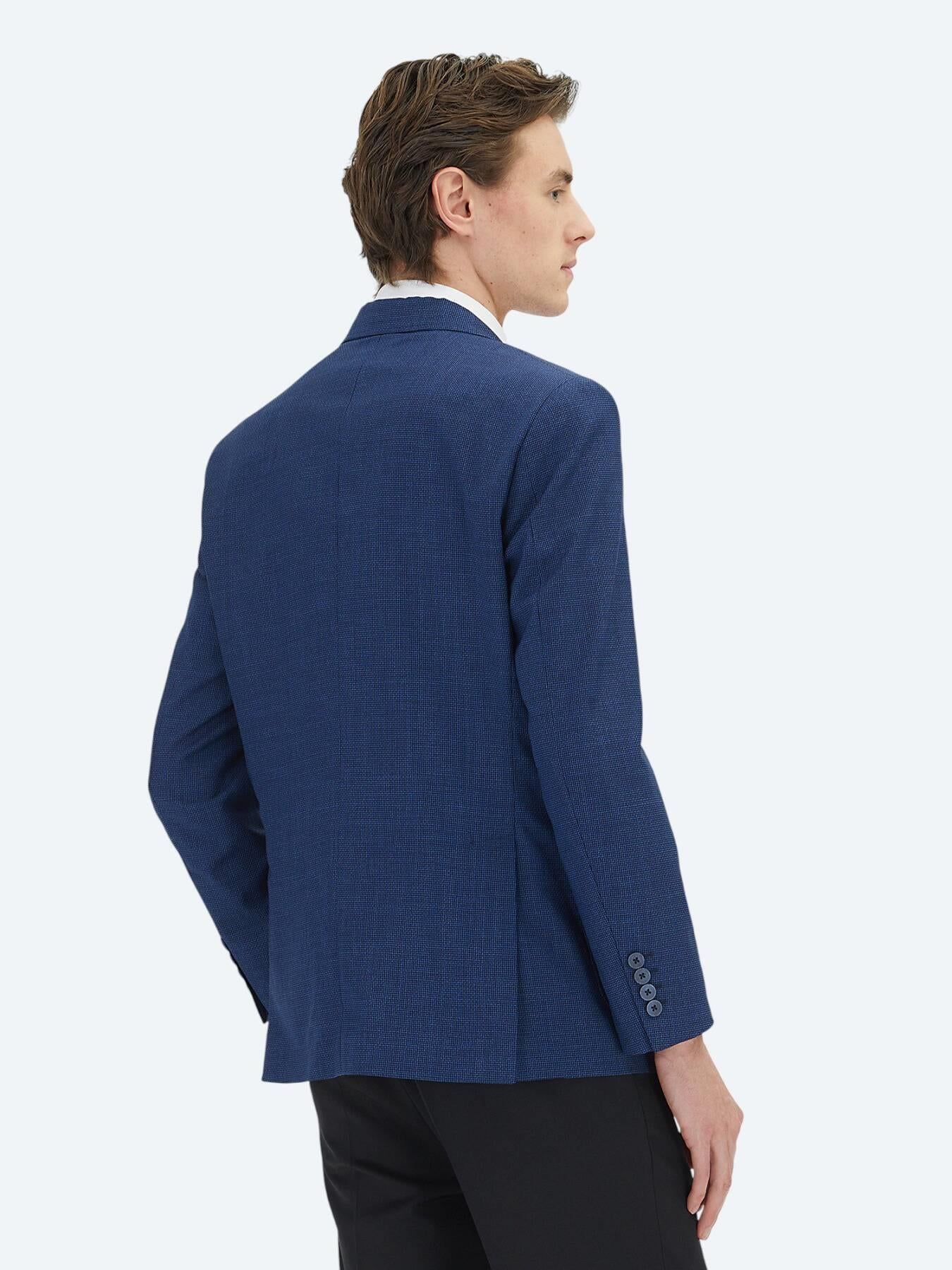 Mavi Mikro Modern Fit %100 Yün Ceket
