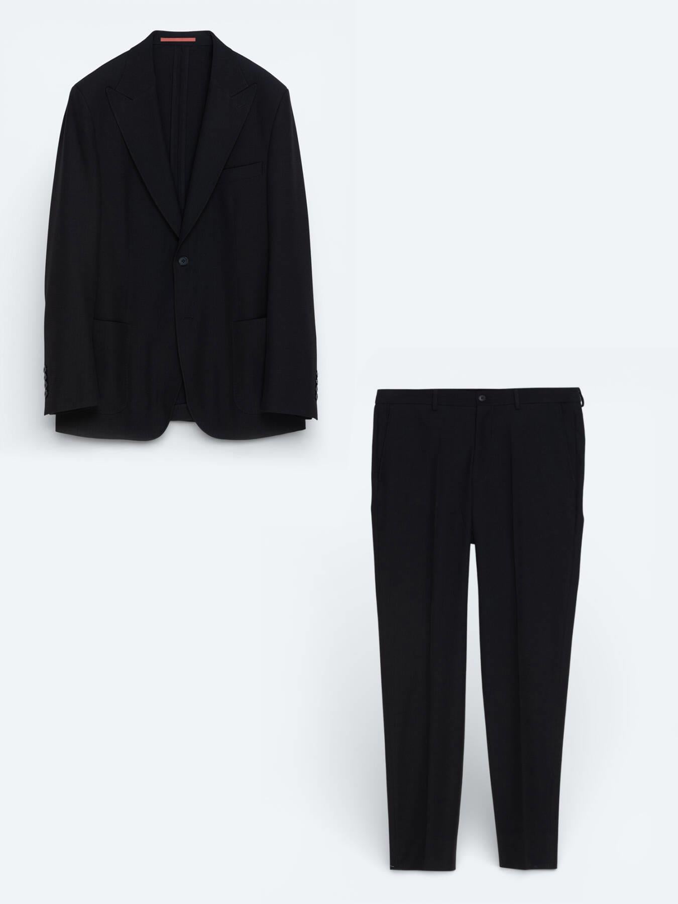 Siyah Çizgili Modern Fit Takım Elbise