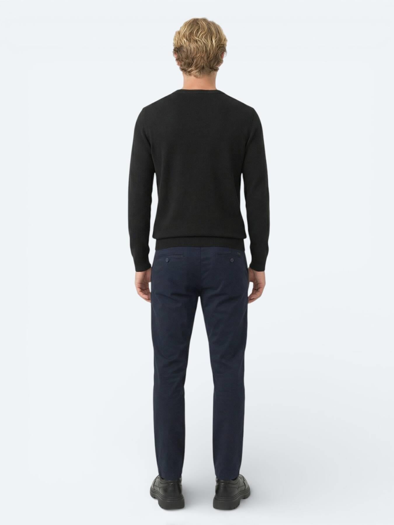 Lacivert Düz Dokuma Jogging Fit Casual Pamuk Karışımlı Pantolon