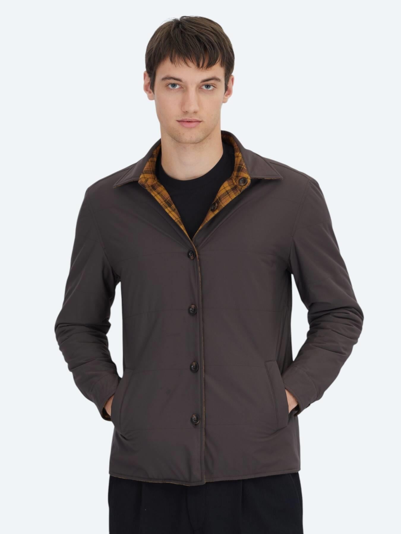 Kahverengi Regular Fit Kapüşonlu Casual Dokuma Mont