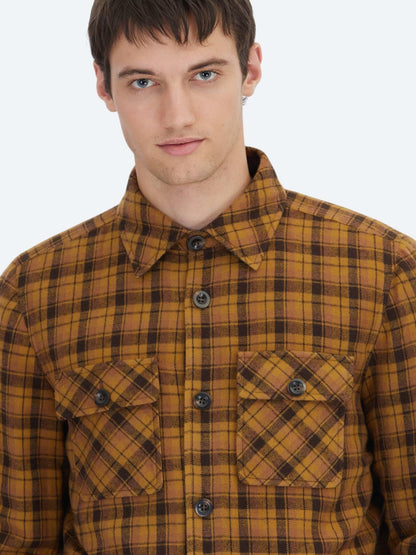 Kahverengi Regular Fit Kapüşonlu Casual Dokuma Mont