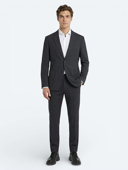 Antrasit Düz Modern Fit Örme Takım Elbise