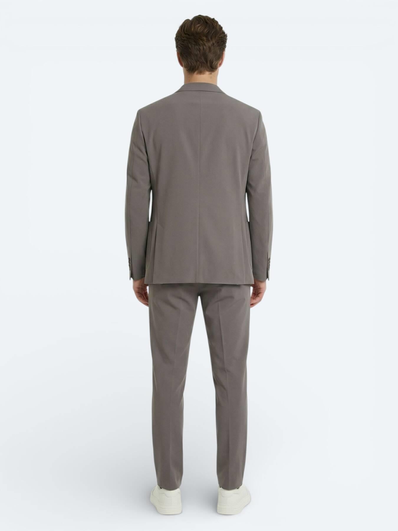 Haki Düz Modern Fit Takım Elbise