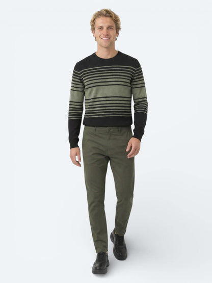 Haki Düz Dokuma Jogging Fit Casual Pamuk Karışımlı Pantolon