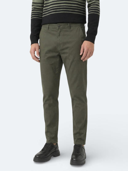 Haki Düz Dokuma Jogging Fit Casual Pamuk Karışımlı Pantolon