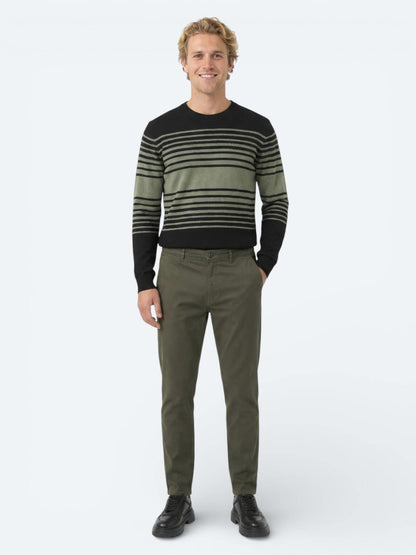 Haki Düz Dokuma Jogging Fit Casual Pamuk Karışımlı Pantolon