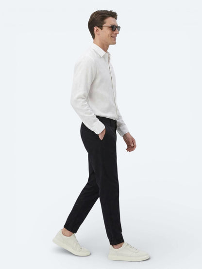 Beyaz Düz Oversize Fit Uzun Dokuma Casual Gömlek