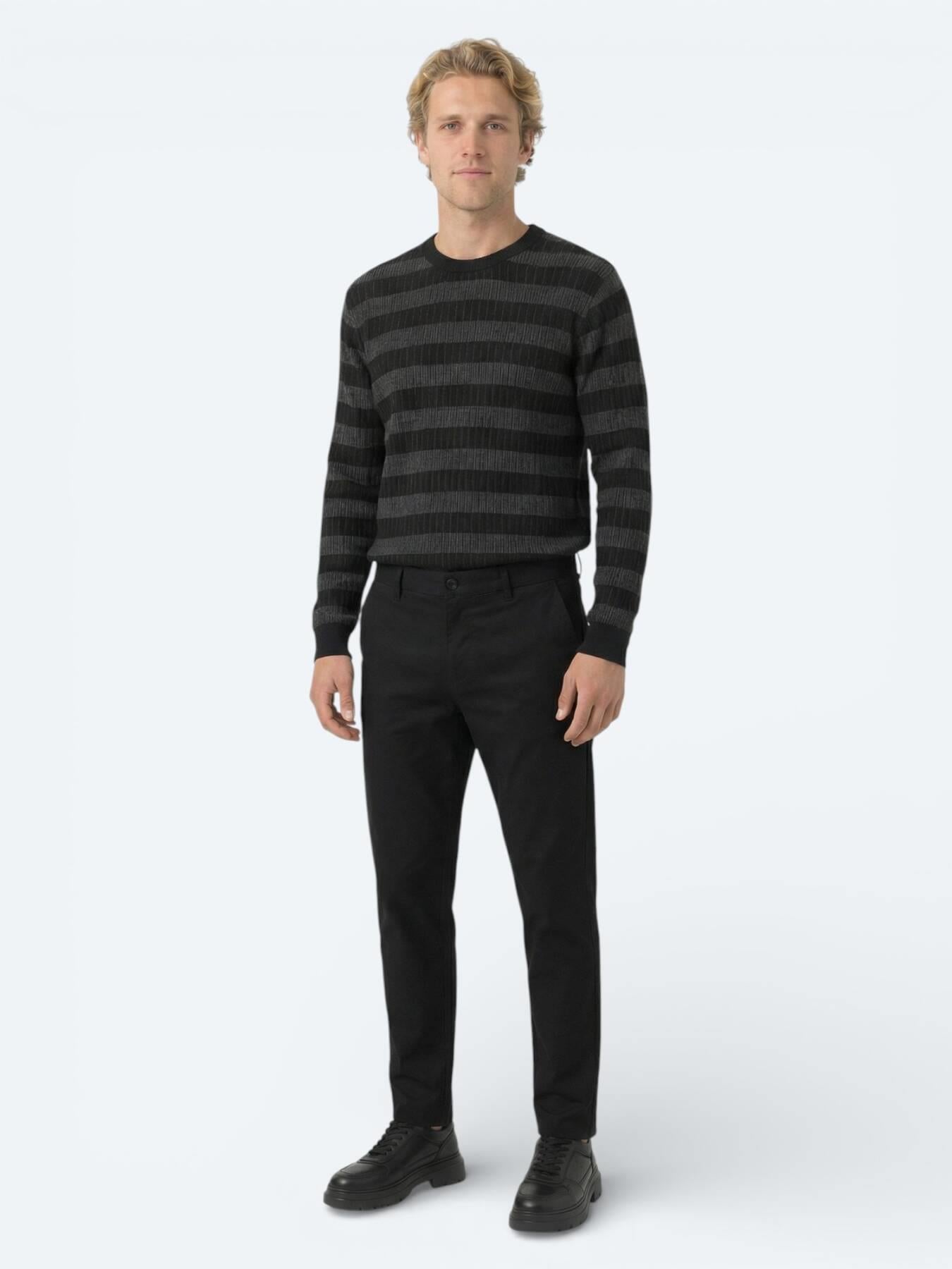 Siyah Dokuma Jogging Fit Casual Pantolon