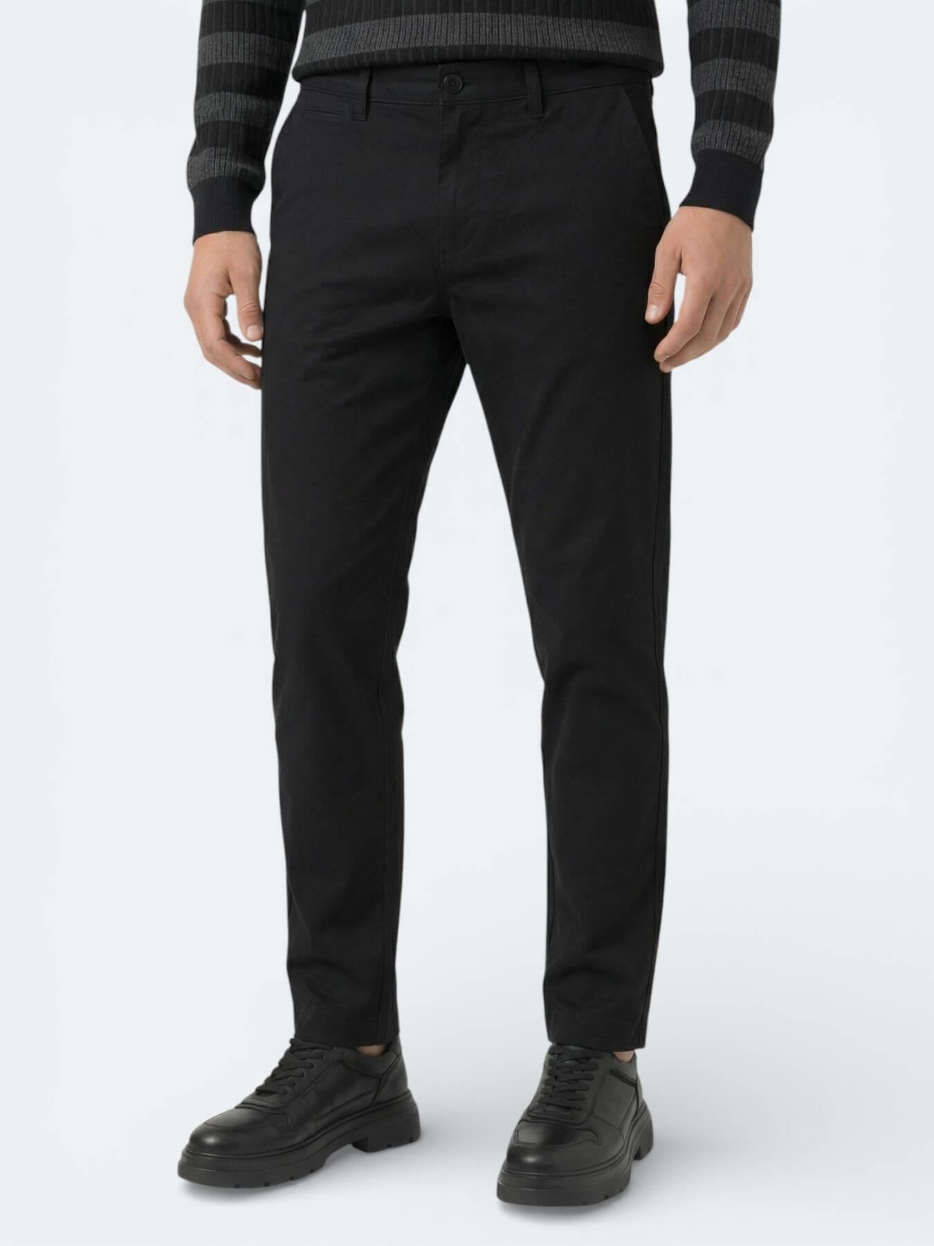 Siyah Dokuma Jogging Fit Casual Pantolon