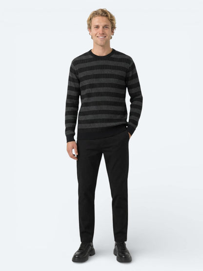Siyah Dokuma Jogging Fit Casual Pantolon
