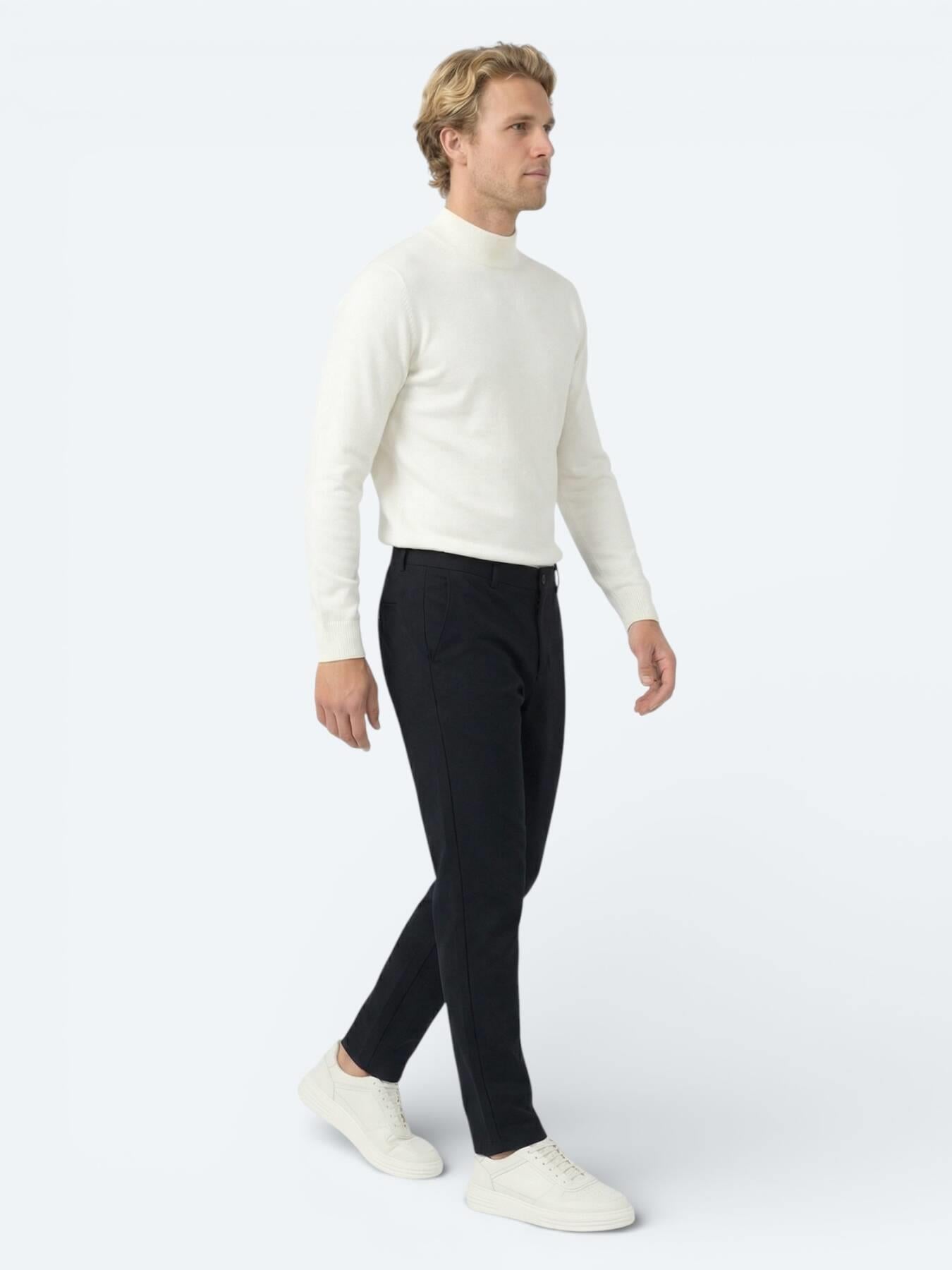 Lacivert Dokuma Jogging Fit Casual Pantolon