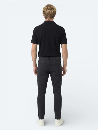 Lacivert Düz Polo Yaka Pamuk Karışımlı T-shirt