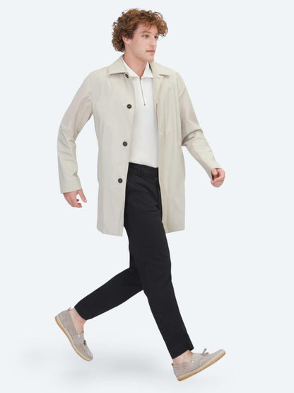 Açık Bej Regular Fit Gömlek Yaka Casual Dokuma Pardösü