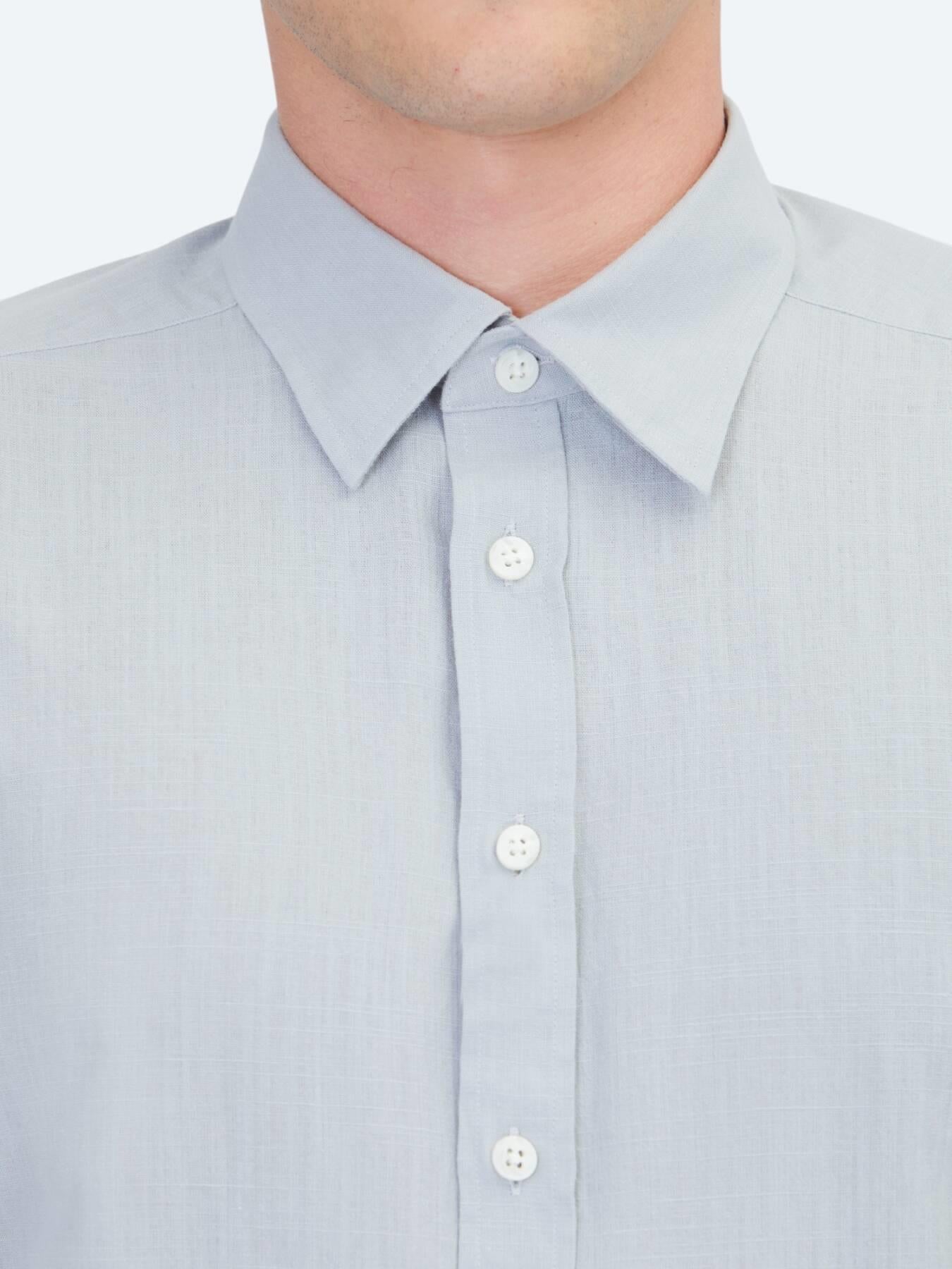 Gri Düz Regular Fit Uzun Dokuma Casual %100 Pamuk Gömlek