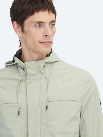 Yağ Yeşili Regular Fit Kapüşonlu Casual Dokuma Mont