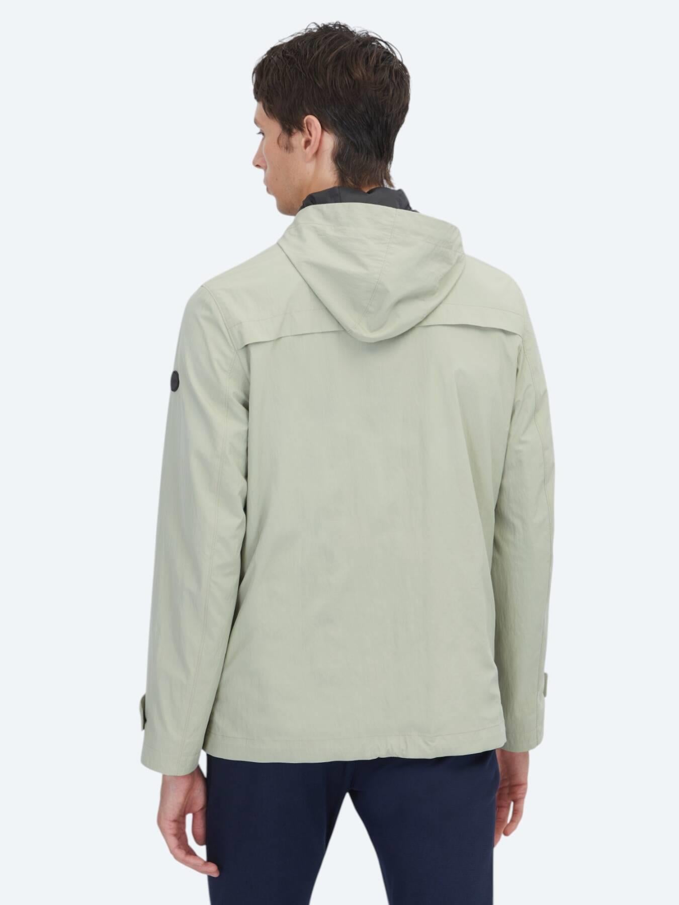 Yağ Yeşili Regular Fit Kapüşonlu Casual Dokuma Mont