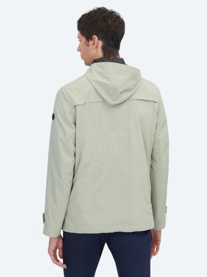 Yağ Yeşili Regular Fit Kapüşonlu Casual Dokuma Mont