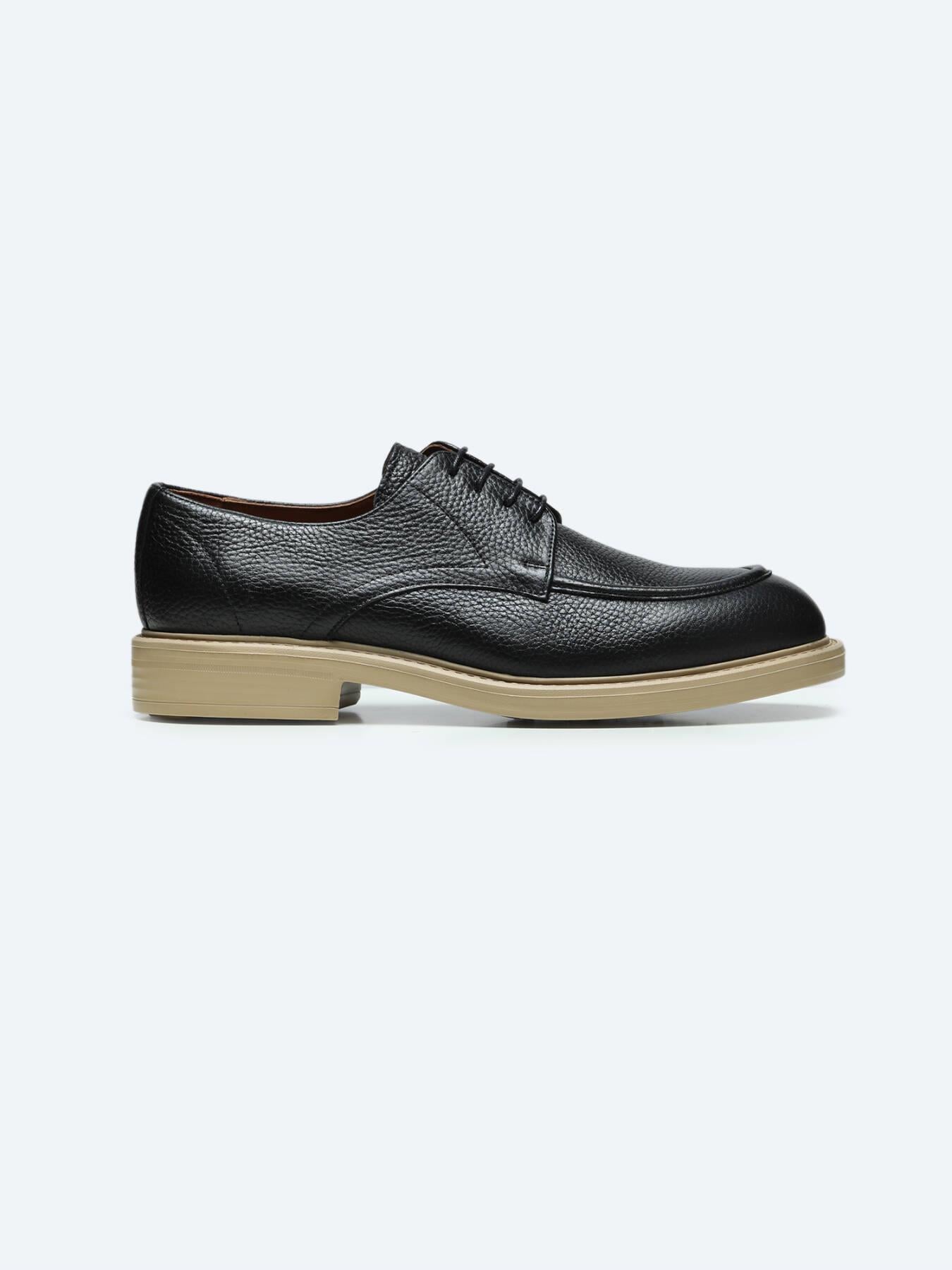 Siyah Deri Smart Casual Ayakkabı