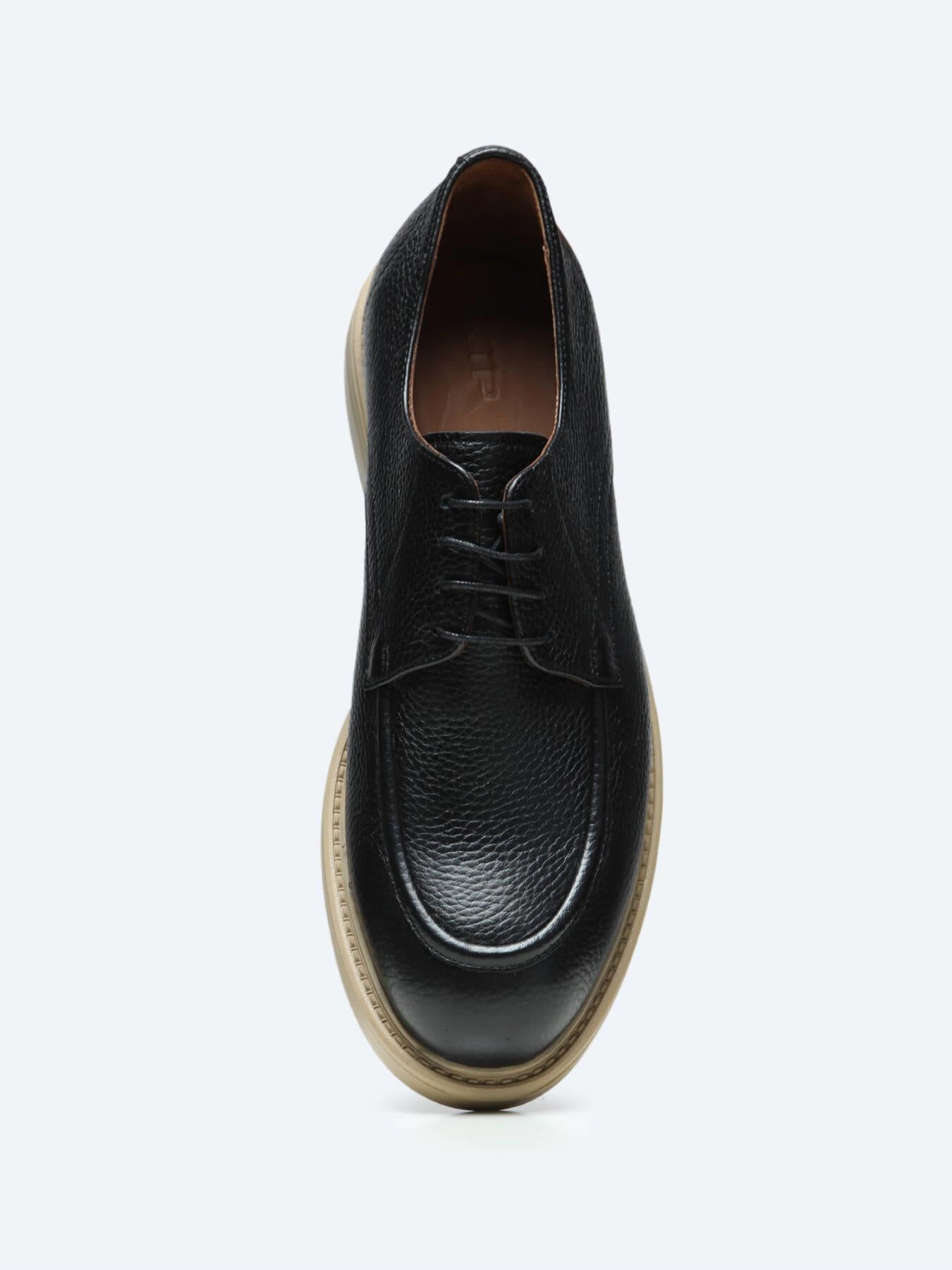 Siyah Deri Smart Casual Ayakkabı