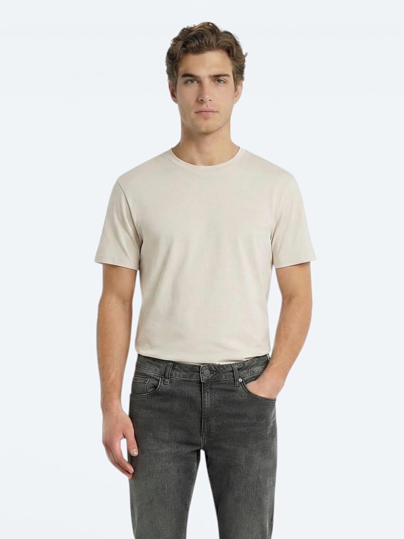 Çok Renkli 5'li Düz %100 Pamuk T-shirt