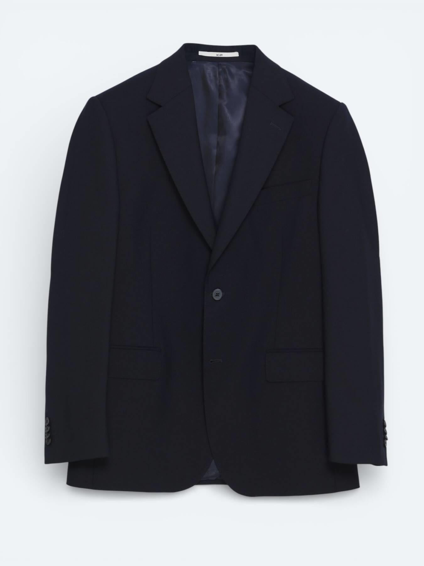 Lacivert Düz Modern Fit Yün Karışımlı Takım Elbise