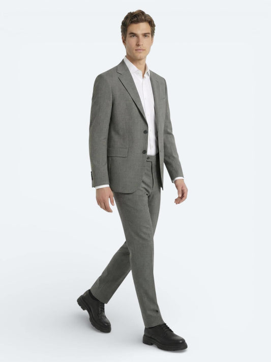 Açık Kahve Modern Fit Yün Karışımlı Takım Elbise