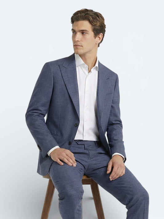 Mavi Modern Fit Yün Karışımlı Takım Elbise