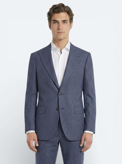 Mavi Modern Fit Yün Karışımlı Takım Elbise